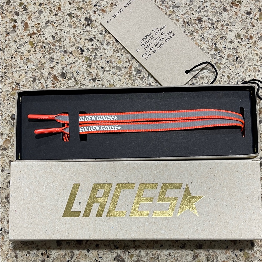 Golden Goose Vibrant orange flourescent  Laces